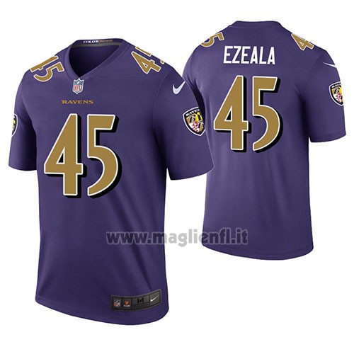 Maglia NFL Legend Baltimore Ravens Christopher Ezeala Viola Color Rush